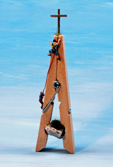 Bergsteiger auf dem Klammerberg